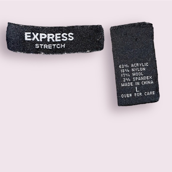 Express Stretch Long Sleeve Grey Wool Blend Sweater Size Womens Large - Picture 4 of 4